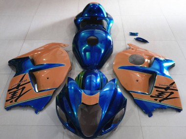 Cheap 1996-2007 Suzuki GSXR 1300 Motorcycle Fairings - Glossy Blue and Desert Tan Canada