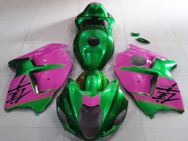 Cheap 1996-2007 Suzuki GSXR 1300 Motorcycle Fairings - Glossy Green and Pink Canada