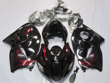 Cheap 1996-2007 Suzuki GSXR 1300 Motorcycle Fairings - Red Glossy Black Canada
