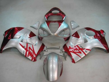Cheap 1996-2007 Suzuki GSXR 1300 Motorcycle Fairings - Silver Red Canada