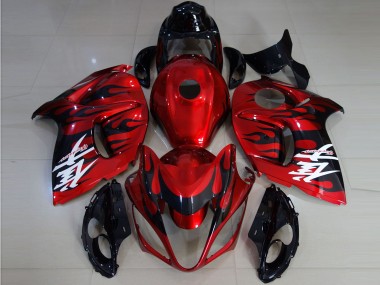 Cheap 2008-2020 Suzuki GSXR 1300 Motorcycle Fairings - Red Black Flame Canada