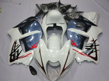 Cheap 1996-2007 Suzuki GSXR 1300 Motorcycle Fairings - White and Dusty Blue Canada