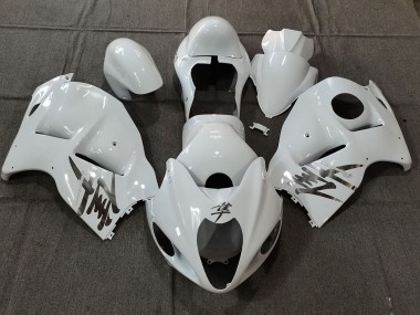 Cheap 1996-2007 Suzuki GSXR 1300 Motorcycle Fairings - White OEM Style with Silver Decals Canada