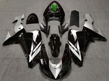 Cheap 2006-2007 Kawasaki ZX10R Motorcycle Fairings - Glossy Black Silver Canada