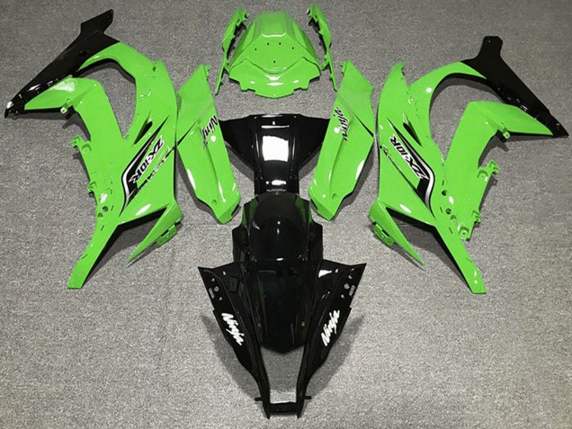 2011-2015 Kawasaki ZX10R Motorcycle Fairings - Green Glossy Black Canada