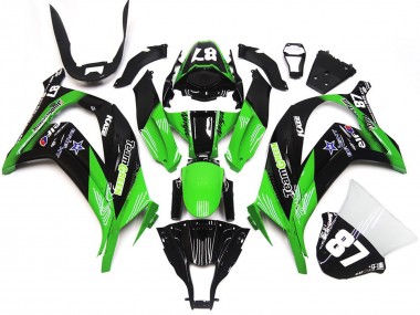 Cheap 2016-2020 Kawasaki ZX10R Motorcycle Fairings - Green Glossy Black Team Green Star 87 Canada