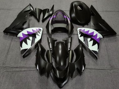 Cheap 2004-2005 Kawasaki ZX10R Motorcycle Fairings - Matte Black and Purple Shark Canada
