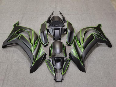 Cheap 2011-2015 Kawasaki ZX10R Motorcycle Fairings - Matte Black Green Lining Canada