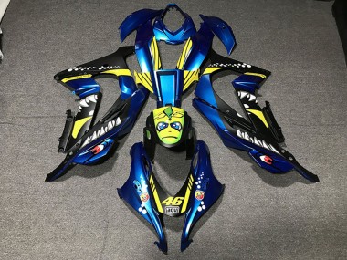 Cheap 2016-2020 Kawasaki ZX10R Motorcycle Fairings - Metallic Blue Yellow Shark 46 Canada