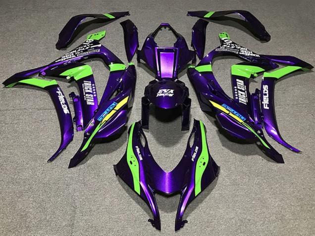 2016-2020 Kawasaki ZX10R Motorcycle Fairings - Purple Green White Trick Star Eva Racing Canada