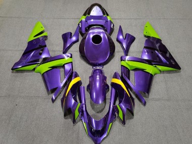 Cheap 2004-2005 Kawasaki ZX10R Motorcycle Fairings - Purple Green and Yellow Canada