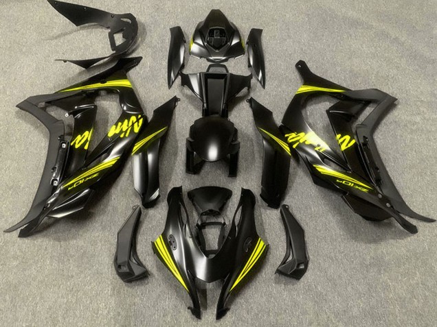 2016-2020 Kawasaki ZX10R Motorcycle Fairings - Matte Black Yellow Ninja Canada