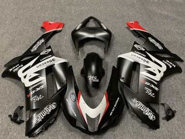 Cheap 2007-2008 Kawasaki ZX6R Motorcycle Fairings - Custom Matte Black White Red Canada