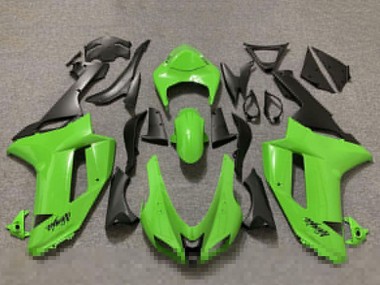 Cheap 2007-2008 Kawasaki ZX6R Motorcycle Fairings - Glossy Green and Matte Black Canada