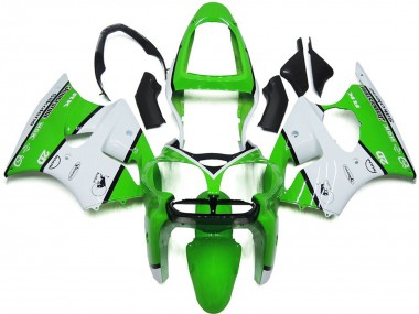 Cheap 2000-2002 Kawasaki ZX6R Motorcycle Fairings - White Green Black Bridgestone Silkolene Canada