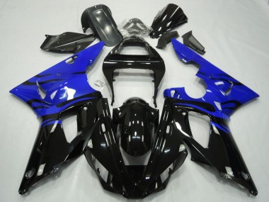 Cheap 2000-2001 Yamaha R1 Motorcycle Fairings - Blue Glossy Black Flame Canada