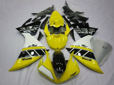 Cheap 2012-2014 Yamaha R1 Motorcycle Fairings - White Yellow Glossy Black Canada