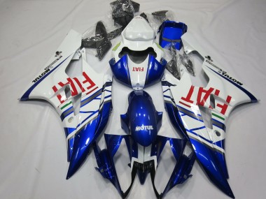 Cheap 2006-2007 Yamaha R6 Motorcycle Fairings - White Blue Red Fiat Motul Michelin Canada