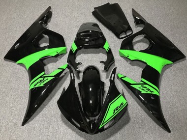 Cheap 2003-2004 Yamaha R6 Motorcycle Fairings - Glossy Black Green Canada