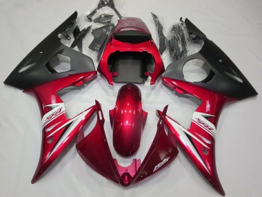 Cheap 2003-2004 Yamaha R6 Motorcycle Fairings - Red White Matte Black Canada