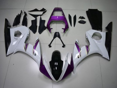 Cheap 2003-2004 Yamaha R6 Motorcycle Fairings - White Purple Glossy Black Canada