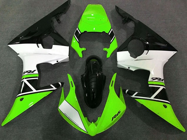 2003-2004 Yamaha R6 Motorcycle Fairings - Green White Glossy Black Canada