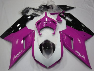 Cheap 2007-2014 Ducati 1098 Motorcycle Fairings - Pink White Glossy Black Canada