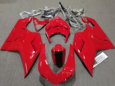 Cheap 2007-2014 Ducati 848 1098 1198 Motorcycle Fairings - Glossy Red Plain Canada
