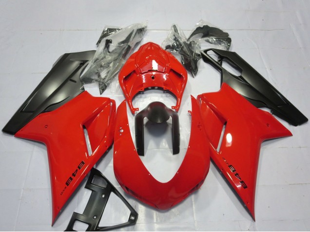 2007-2014 Ducati 848 Motorcycle Fairings - Red Matte Black Canada