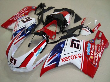 Cheap 2007-2014 Ducati 1098 Motorcycle Fairings - White Red Black Blue Star Xerox 21 Canada