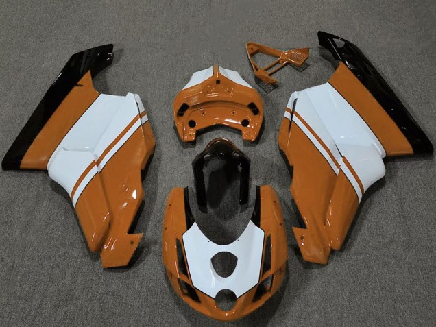 2003-2004 Ducati 749 999 Motorcycle Fairings - White Orange Glossy Black Canada