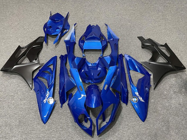 2009-2014 BMW S1000RR Motorcycle Fairings - Blue Matte Black Canada