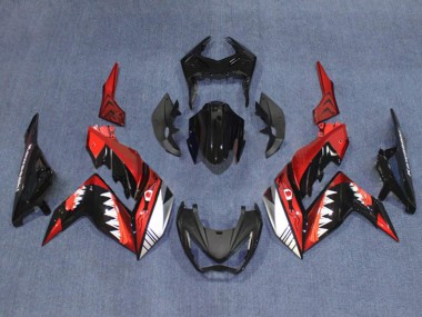 Cheap 2015-2016 Kawasaki Z250/Z300 Motorcycle Fairings - Red White Glossy Black Shark Canada