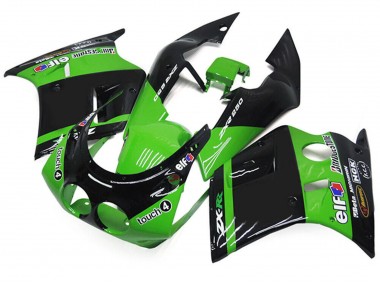Cheap 1989-1990 Kawasaki ZXR250 Motorcycle Fairings - Green Glossy Black Elf Touch4 Bridgestone Canada