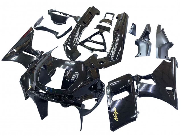 1998-2003 Kawasaki ZZR600 Motorcycle Fairings - Glossy Black Gold Ninja Canada