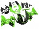 1993-2007 Kawasaki ZZR400 Motorcycle Fairings - Green Glossy Black Flame Canada