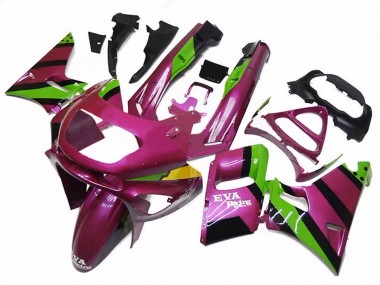 Cheap 1993-2007 Kawasaki ZZR400 Motorcycle Fairings - Deep Pink Green EVA Racing Canada