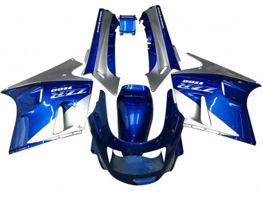 Cheap 1990-1992 Kawasaki ZZR1100 Motorcycle Fairings - Blue White Grey Canada