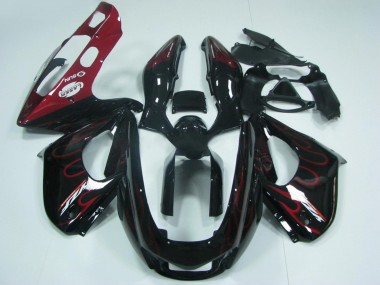 Cheap 1997-2007 Yamaha YZF 1000R Thunderace Motorcycle Fairings - Black with Red Flame Canada