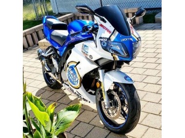 Cheap 2003-2013 Suzuki SV650 Motorcycle Fairings - White Blue Lucky Strike Motul Canada