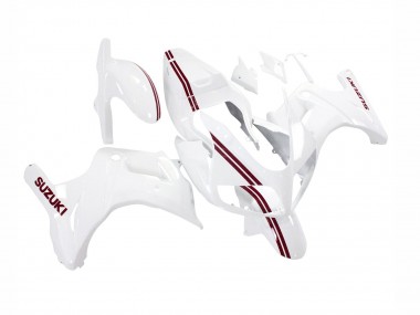 Cheap 2003-2013 Suzuki SV650 Motorcycle Fairings - White with Dark Red Lines Canada