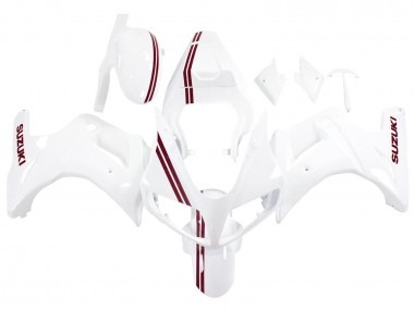 Cheap 2003-2013 Suzuki SV650 Motorcycle Fairings - White with Dark Red Lines Canada
