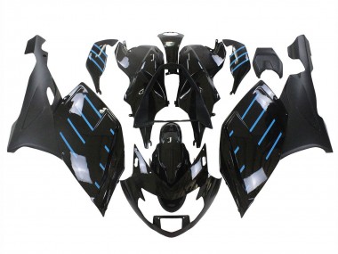 Cheap 2005-2010 BMW K1200S Motorcycle Fairings - Glossy Black Matte Black Blue Lines Canada