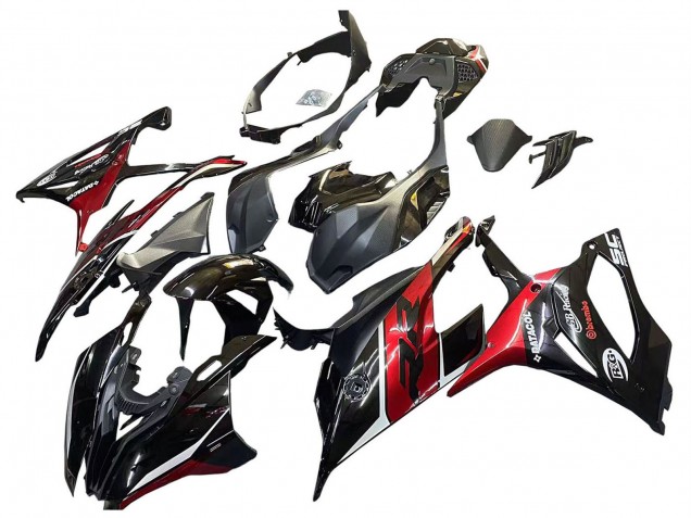 2019-2022 BMW S1000RR Motorcycle Fairings - Black Dark Red Canada