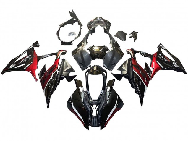 2019-2022 BMW S1000RR Motorcycle Fairings - Black Dark Red Canada