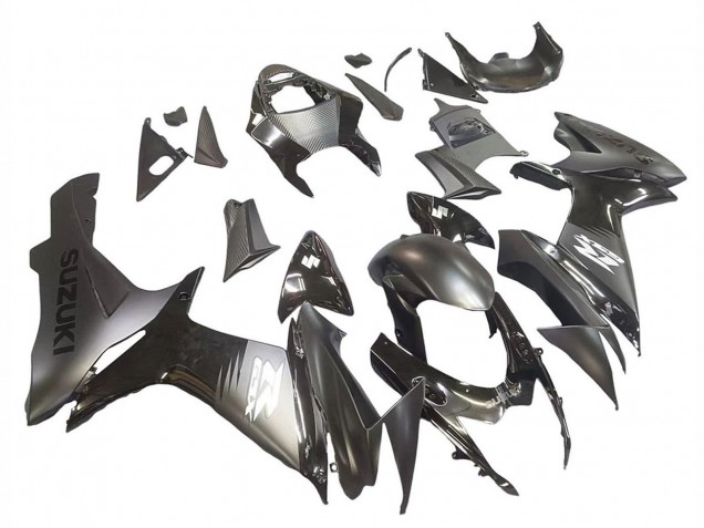 2011-2024 Suzuki GSXR 600 / GSXR 750 Motorcycle Fairings - Matte Black Glossy Black White Decal Canada