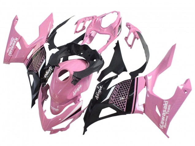2018-2024 Kawasaki Ninja 400 Motorcycle Fairings - Pink Matte Black Honeycomb Canada