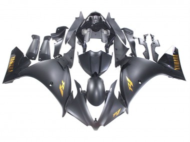 Cheap 2012-2014 Yamaha YZF 1000 R1 Motorcycle Fairings - Matte Black Gold Decals Canada