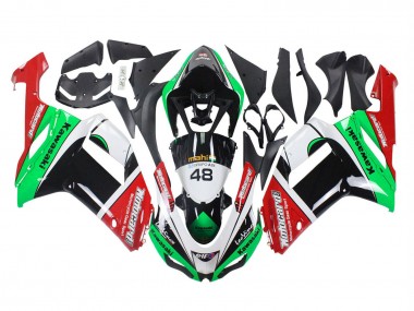 Cheap 2007-2008 Kawasaki ZX6R Motorcycle Fairings - Green Red Canada