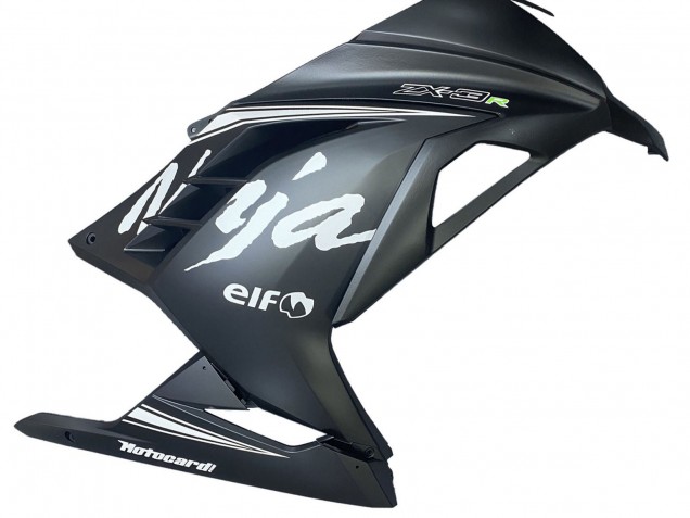 2013-2017 Kawasaki EX300 Motorcycle Fairings - Matte Black White Elf Snow Canada